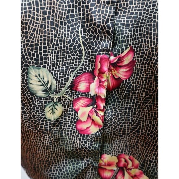WOMEN'S FLORAL SATIN SLEEPSHIRT - NIGHTGOWN - PAJAMAS - IVY & ANNABELLE - SIZE M - Picture 2 of 7